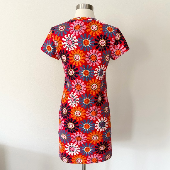 Adidas x FARM Rio NWT Slim Floral Shirt Dress Vivid Red Bliss Pink Small S - Picture 5 of 7